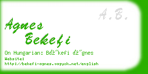 agnes bekefi business card